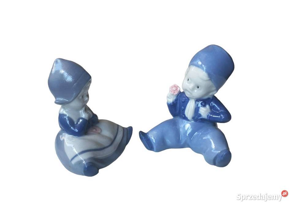 Dwie małe malowane figurki para dzieci Warszawa sprzedam