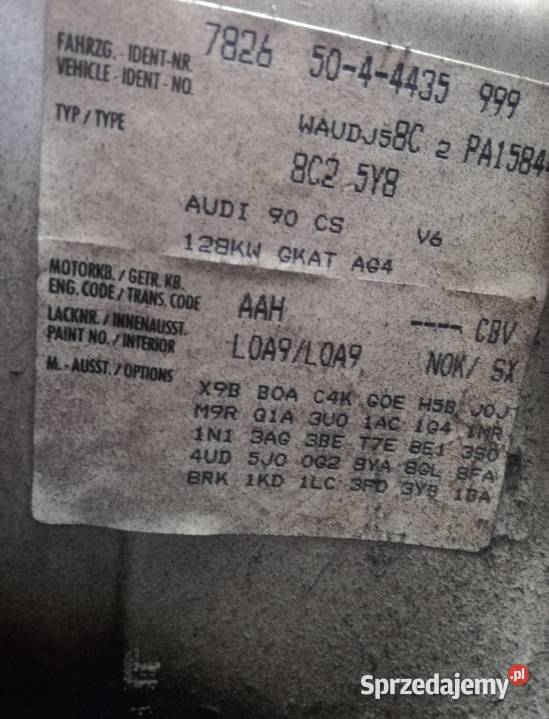 Audi 90 B4 CS Kanada 28 v6 automat skóry benzyna Zator