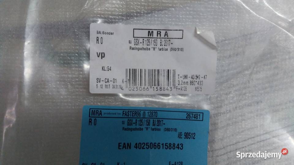 SZYBA OWIEWKA MRA SUZUKI GSXR 125 150 podlaskie Bielsk Podlaski
