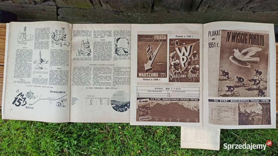 Program V 1952r i VII 1954r Wyścigu Pokoju łódzkie Wieluń