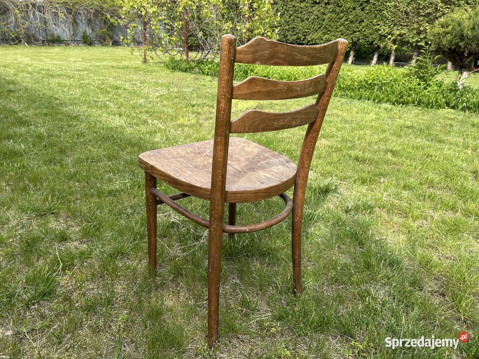 Krzesło drewniane PRL vintage retro Milanówek