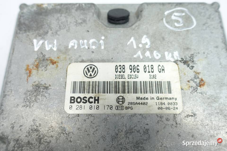 Audi A4 B5 19 TDI STEROWNIK SILNIKA KOMPUTER Chełm