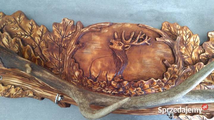 Wieszak z poroża jelenia Rękodzieło lubelskie Potok Górny sprzedam