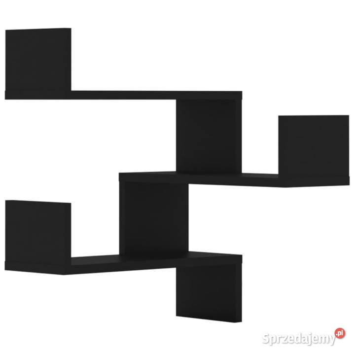 vidaXL Półki ścienne narożne 2 czarne 40x40x50
