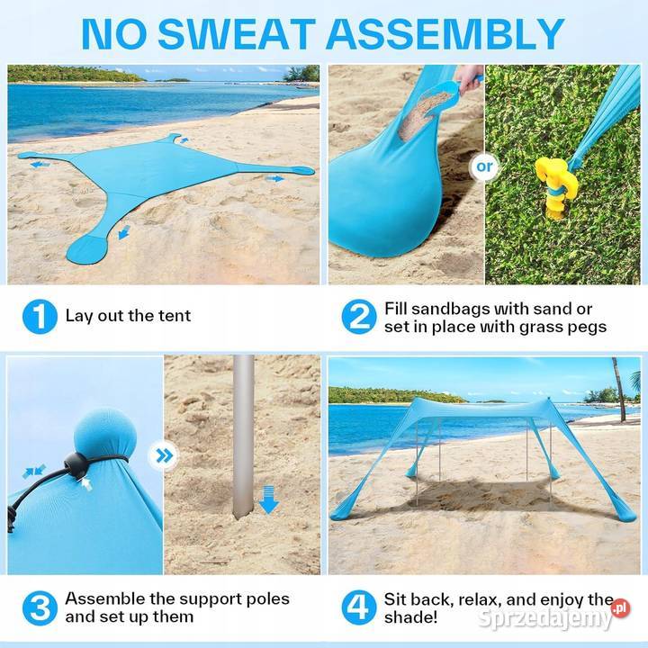 Namiot plażowy Sportneer UPF50 żagiel Myszyniec