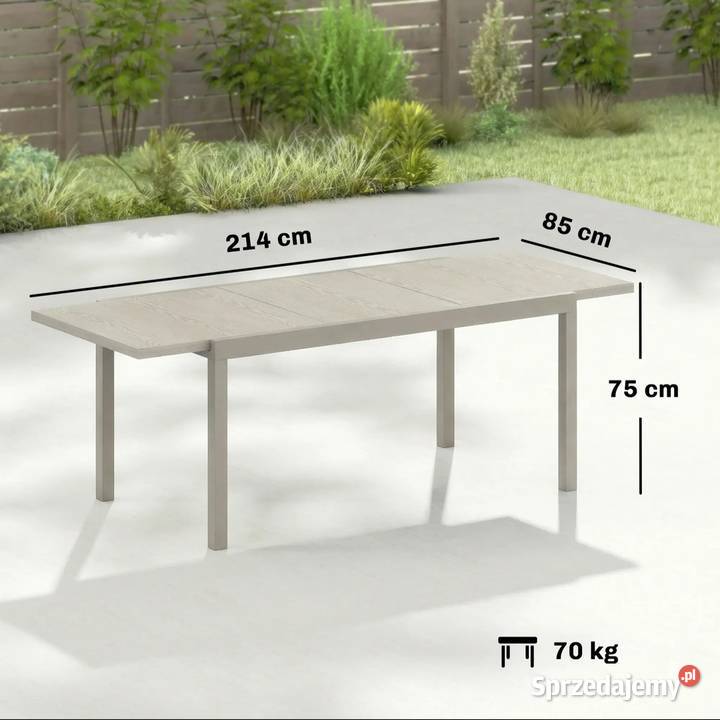 Stół Ogrodowy Rozkładany 154214 x 85 Aluminiowy Gorzów Wielkopolski