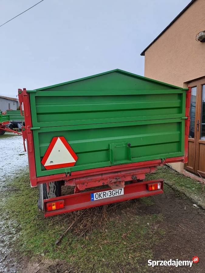 Przyczepa jednoosiowa wywrót na 3 strony Przyczepy rolnicze Mokra sprzedam
