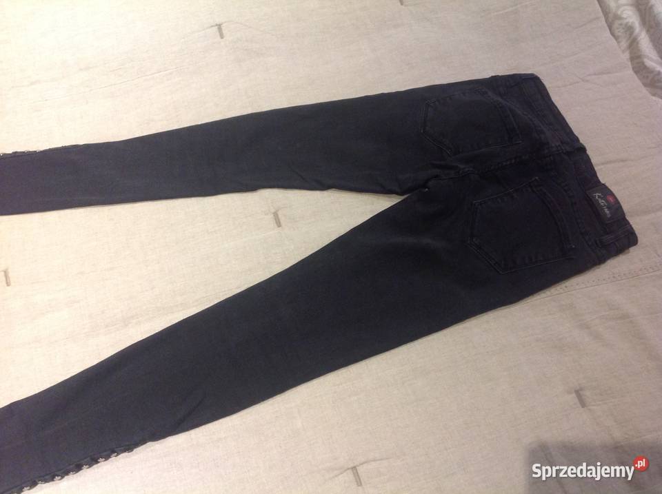 Spodnie Jeans Damskie Kate Paris r XS Czarne Nowa Sól