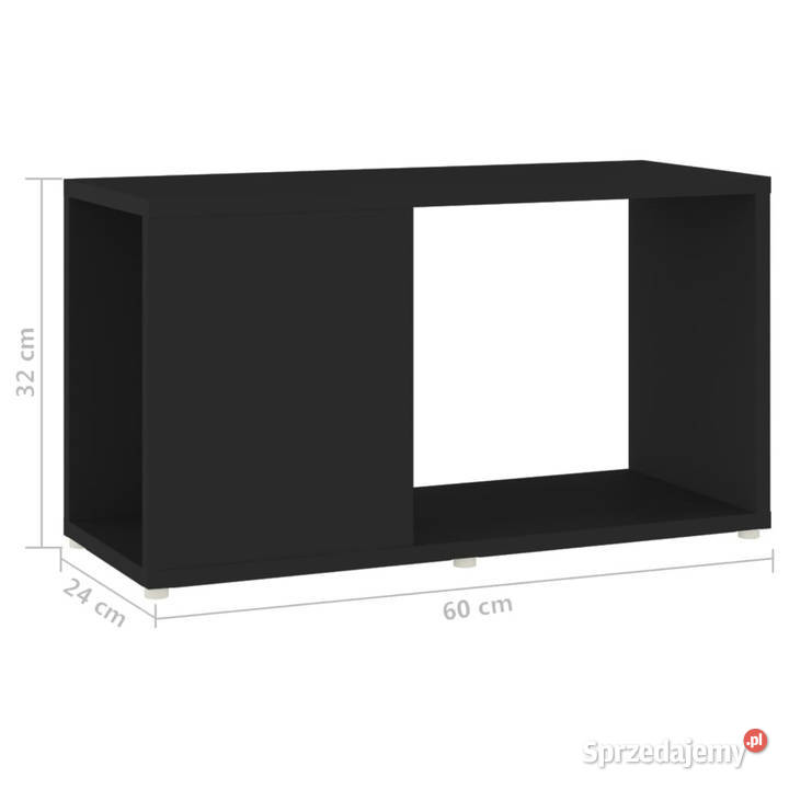 Szafka pod TV czarna 60x24x32 materiał Warszawa