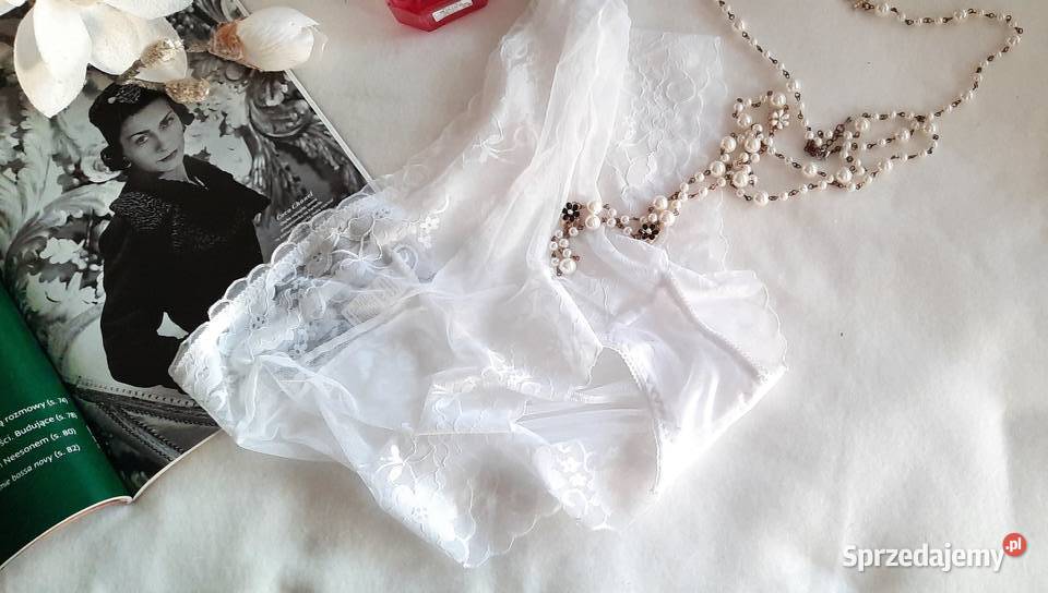 seksowne majtki białe transparentne w kwiaty mazowieckie Warszawa sprzedam