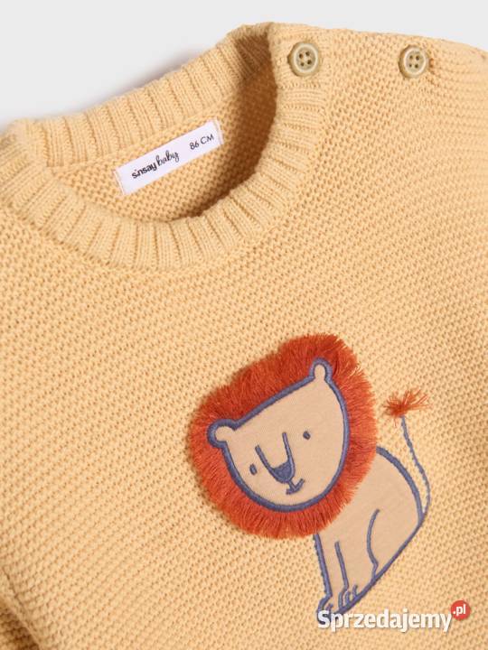 Sweter niemowlęcy Sinsay 68 pomarańczowy lew Szczecin