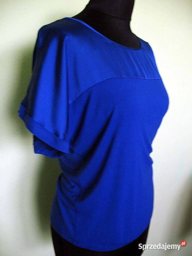 Bluzka szafirowa dzianina 40 L biust 106 Mco