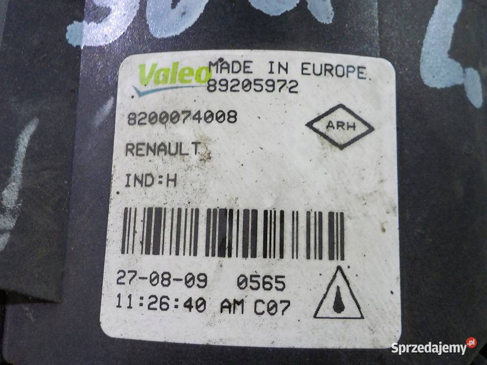 RENAULT SCENIC III 09r halogen lewy