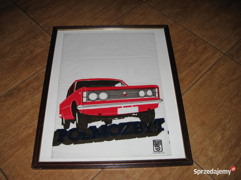 Fiat 125p POLMOZBYT stara oprawiona reklamówka Przemyśl