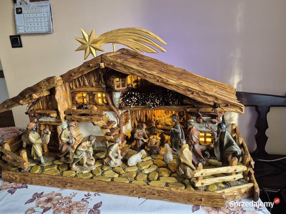 Duża szopka Bożonarodzeniowa z figurami śląskie Żywiec