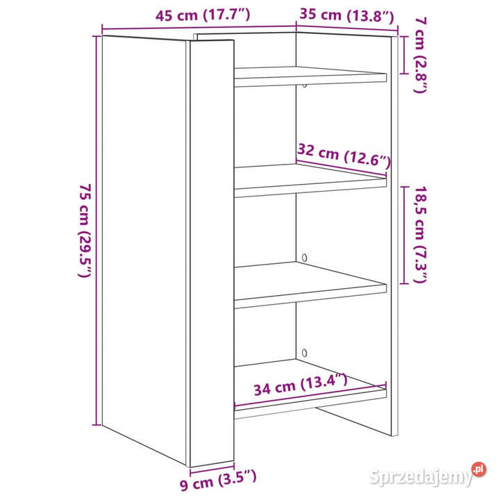 Szafka dąb sonoma 45x35x75 materiał Warszawa