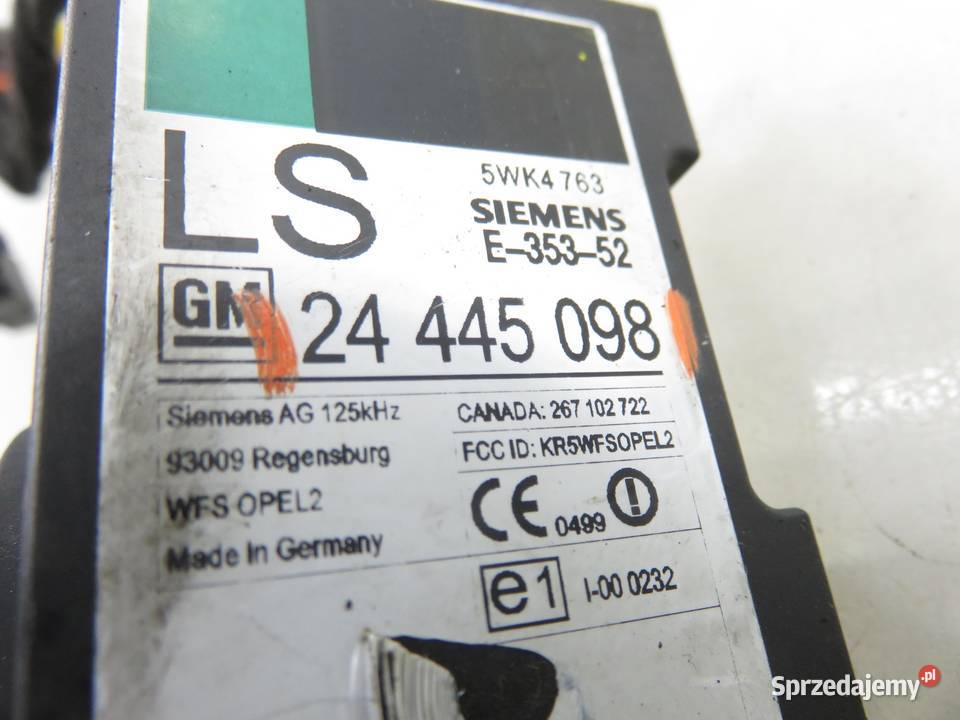 WKŁADKA STACYJKI OPEL COMBO C 13107754 24445098 osobowe sprzedam