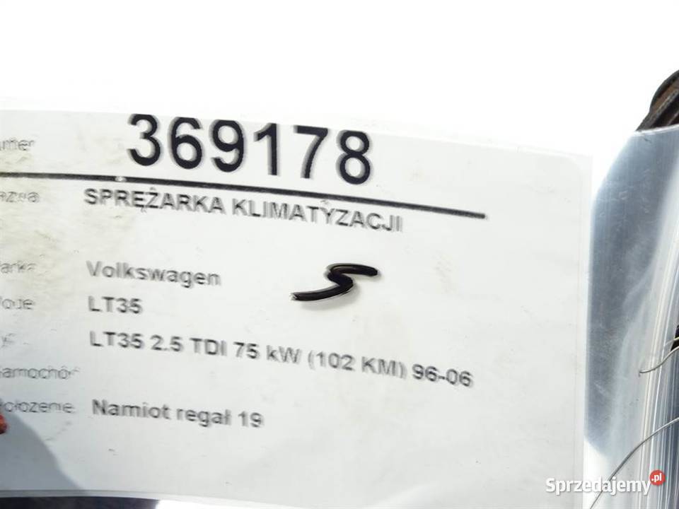 SPRĘŻARKA KLIMATYZACJI VW LT 28 35 25 102 9606 osobowe podkarpackie