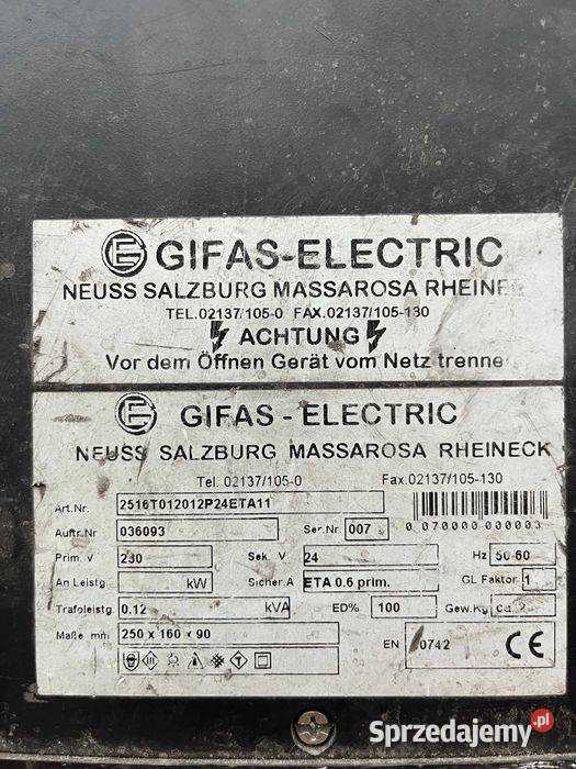 Transformator Gifas Electric 230V24V wielkopolskie
