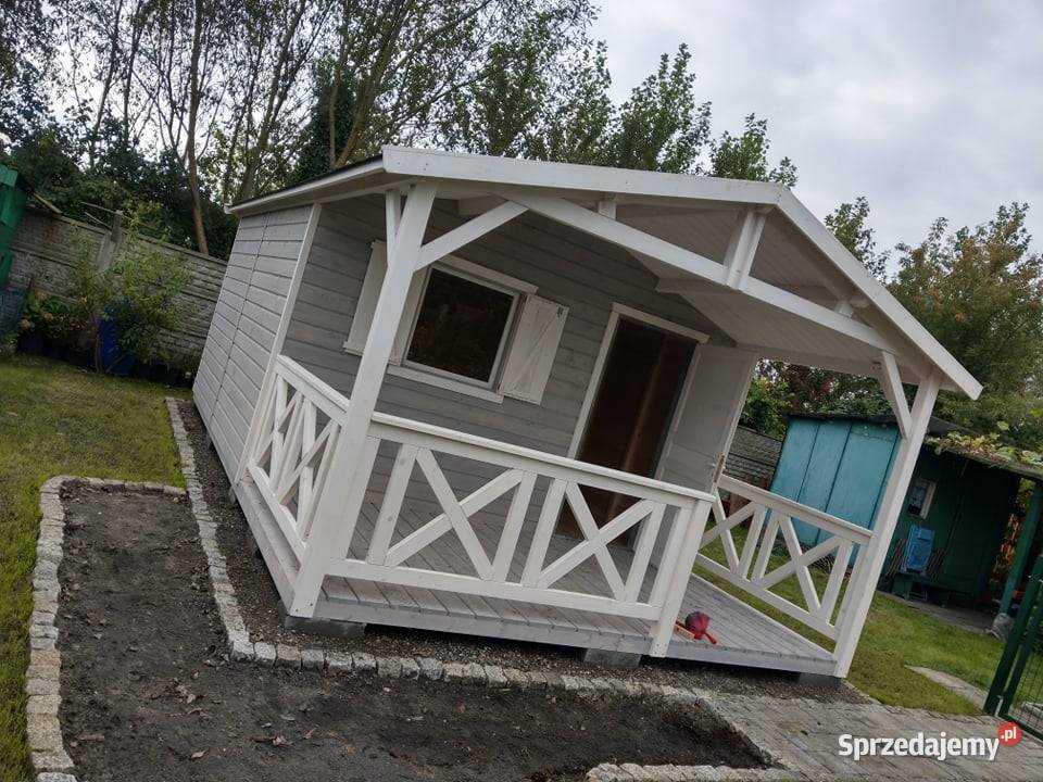 Drewniany domek ogrodowy na działkę ROD altana