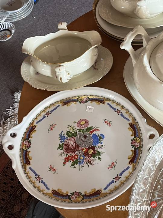 Patera okrągła Bez sygnatury Matowe dno Piękne Porcelana i szkło pomorskie Gdańsk