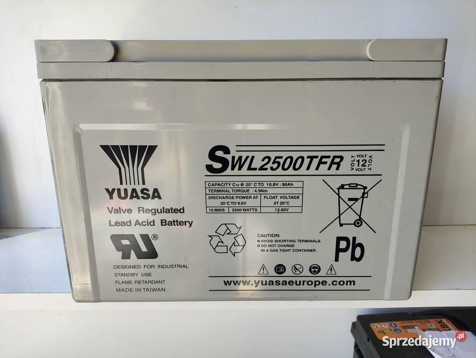 Akumulator Przemysłowy YUASA SWL2500TFR 12V 90Ah Pozostałe Wrocław