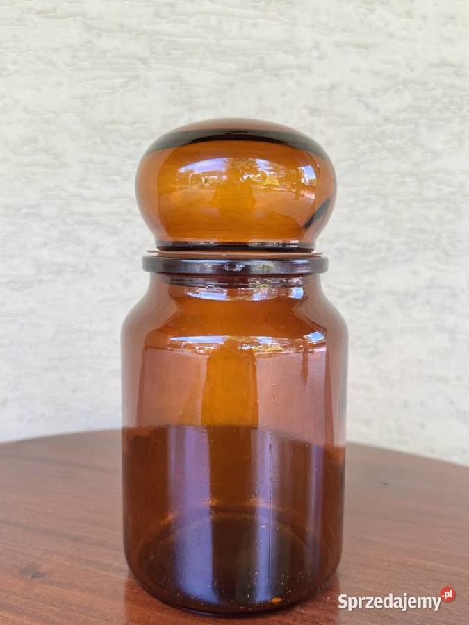 Szklany słoik bursztynowy apteczny do Garwolin