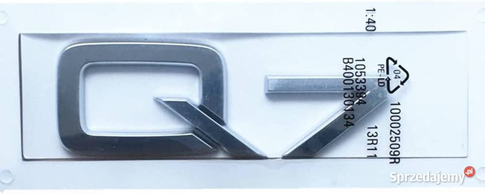 NOWY klejany znaczek srebrny chrom Q7 emblemat Zamość