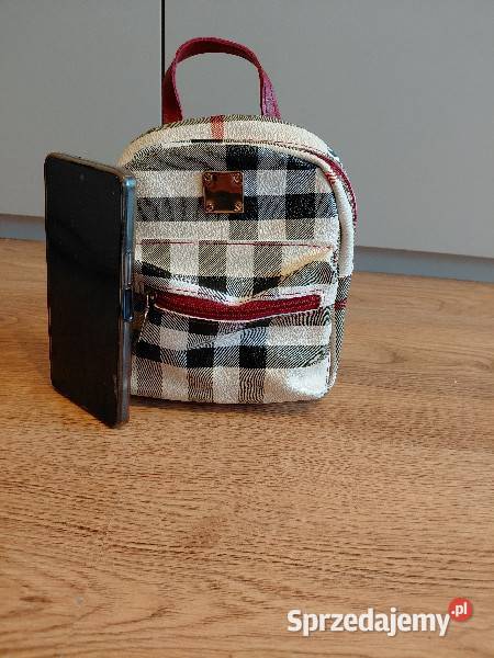 Nowy mały plecak torebka w kratę Torby i torebki