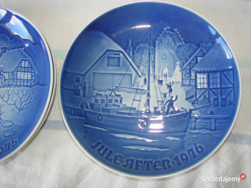 BG kobaltowe talerze świąteczne 1965 pomorskie Pruszcz Gdański sprzedam