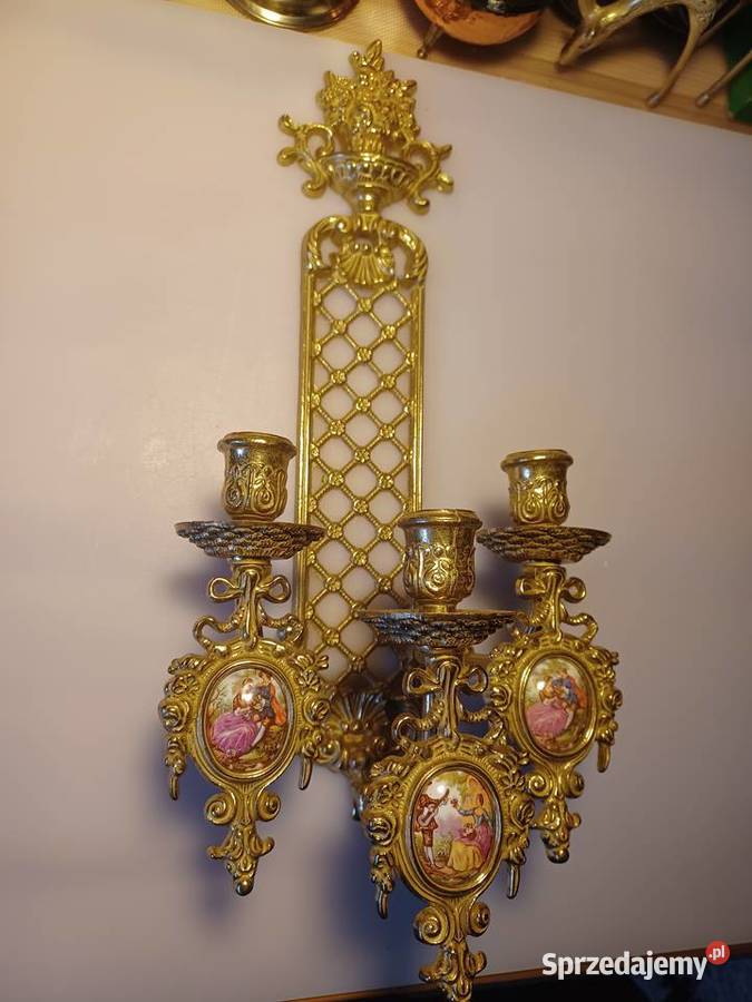 Piękny świecznik mosiężny Poznań