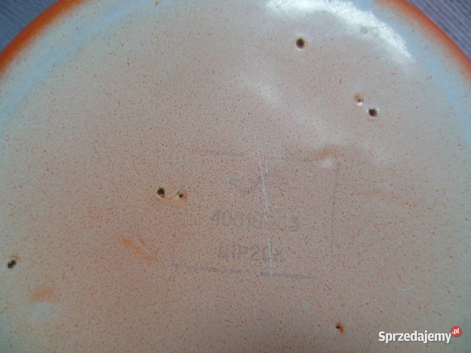 Miska emaliowana pomarańczowa PRL Kielce