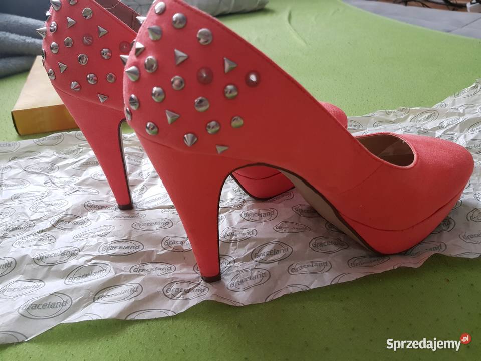 NOWE Buty na obcasie koralowe łososiowe kolce Wrocław