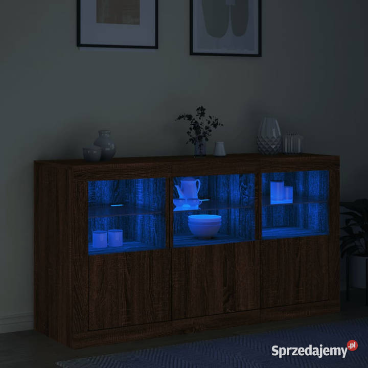 Szafka z oświetleniem LED brązowy dąb 123x37x67 Warszawa sprzedam