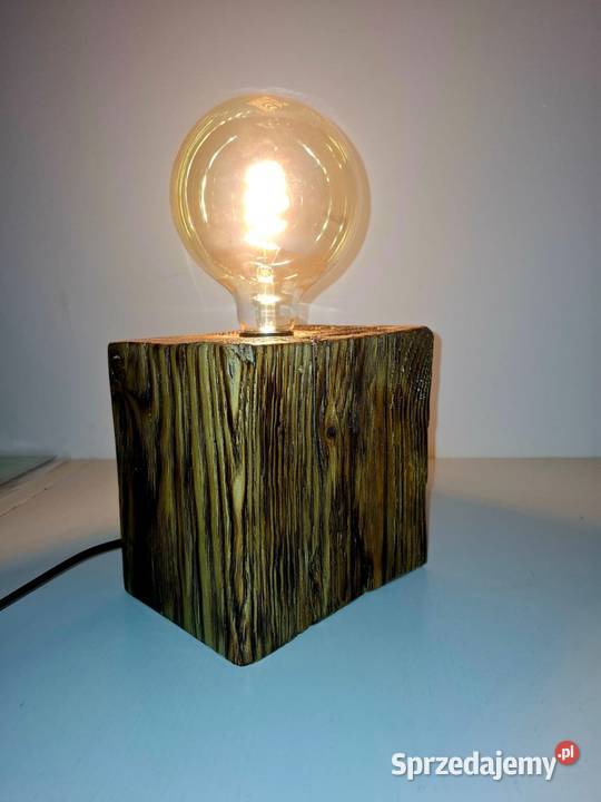 LAMPA DREWNIANA STOŁOWA RĘCZNIE WYKONANA Ostrów Wielkopolski