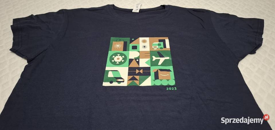 Koszulka krótki rękaw Tshirt granatowa Amazon Czeladź