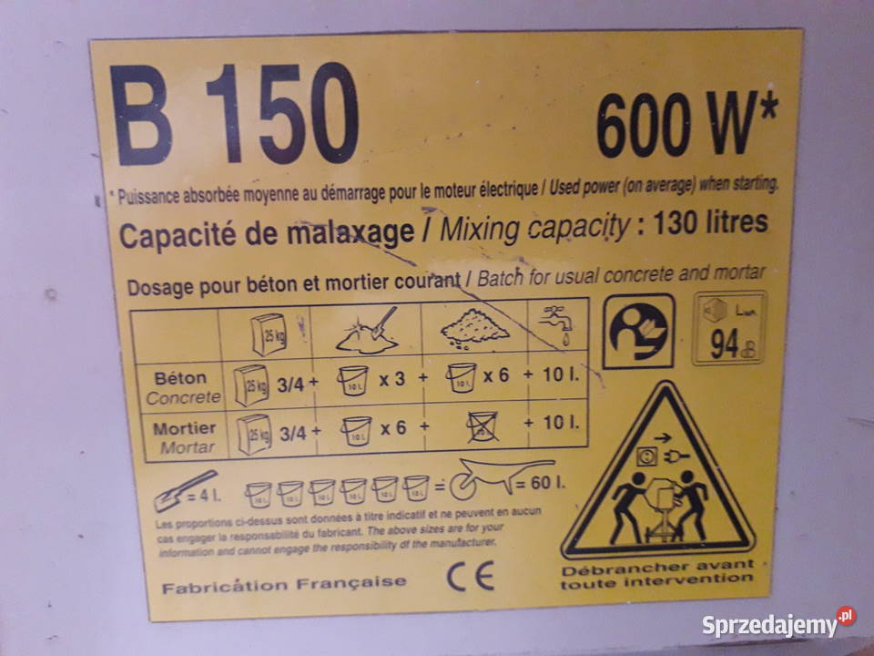 Betoniarka 130L 230V Super Stan Radom sprzedam