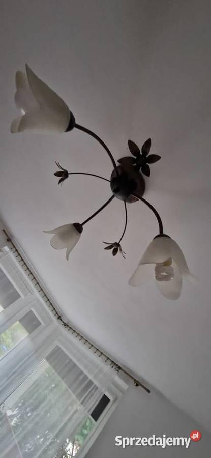 lampa sufitowa trzyramienna kwiat kwiatki
