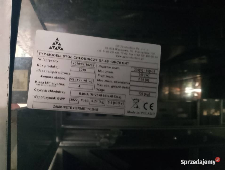 STÓŁ CHŁODNICZY JEZDNY 4 SZUFL AGR BOCZNY Wrocław