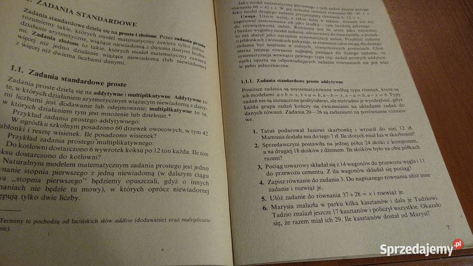 Arytmetyczne zadania tekstowe nauczycieli klas Gdańsk