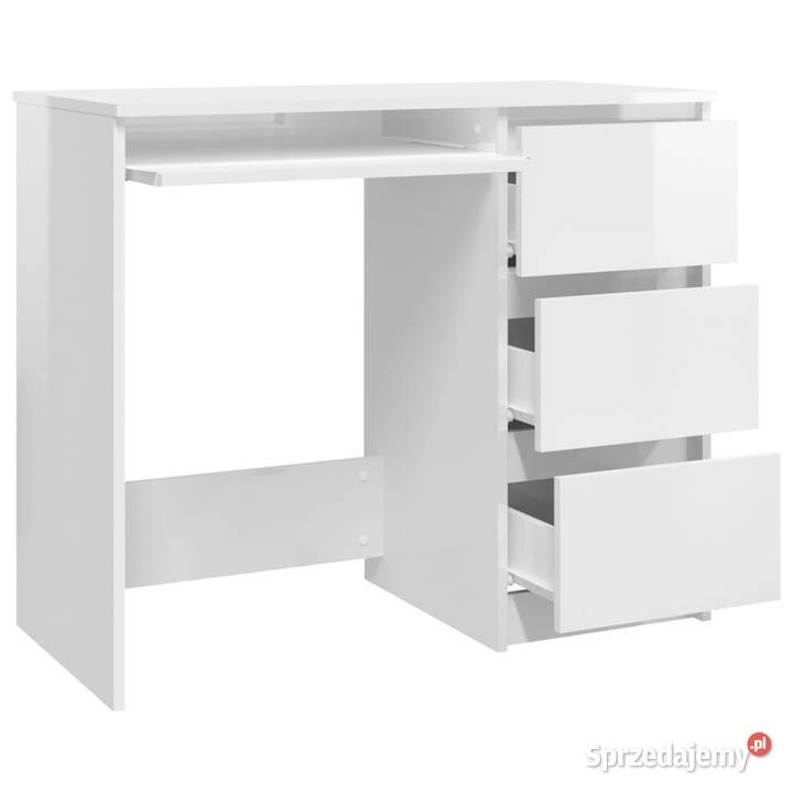 Biurko białe z połyskiem 90x45x76 materiał Warszawa sprzedam