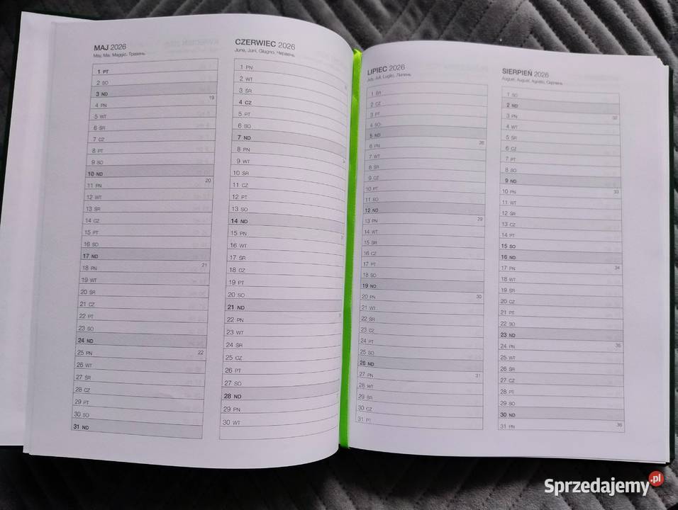 Kalendarz książkowy nowy firmowy format A4 twarda Poznań