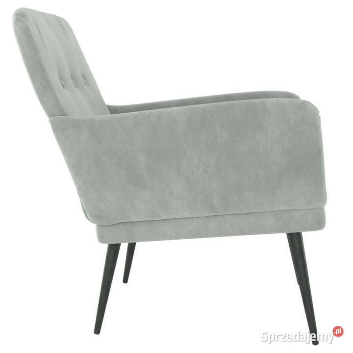 Fotel jasnoszary 62x79x79 obity aksamitem Fotele Warszawa
