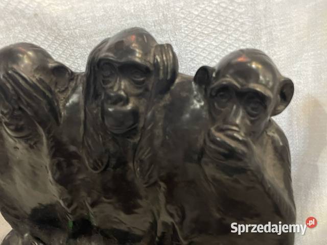 Rzeźba z hebanu Trzy Mądre Małpy orientalna małopolskie
