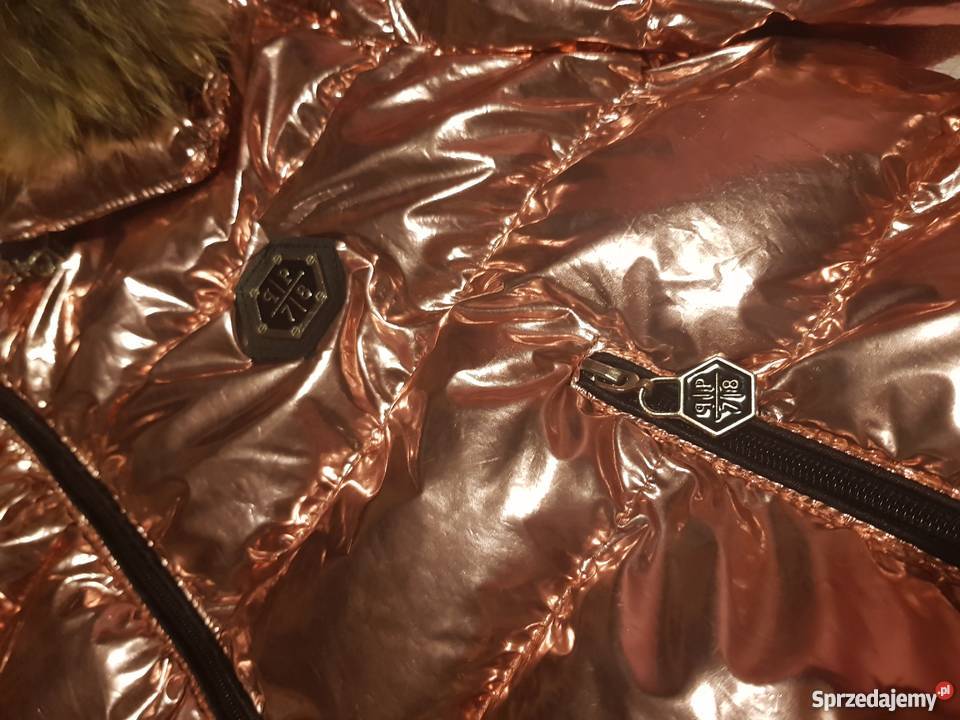 Kurtka Philipp Plein różowa błyszcząca L Kurtki i płaszcze