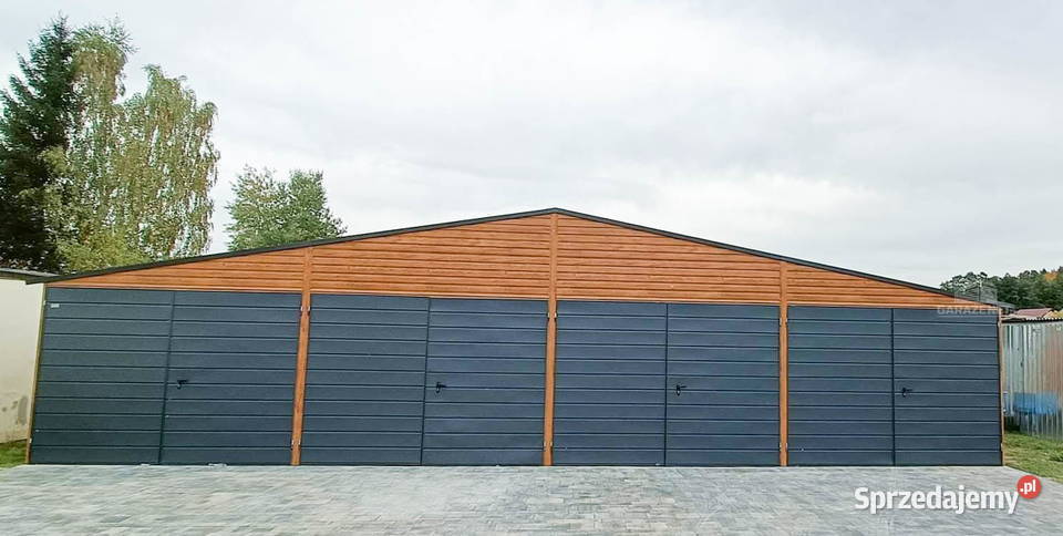 GARAŻ BLASZANY 12m x 6m DWUSPAD 4x BRAMA Łapanów