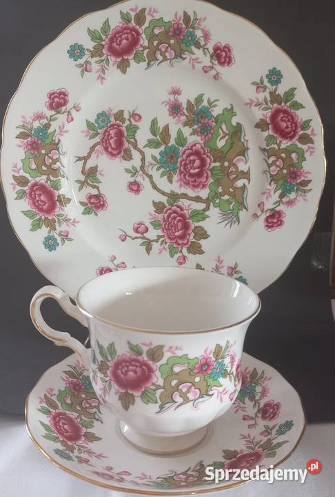 Queen Anne angielska porcelana zestaw trio Gryfino