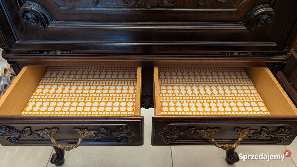 Piękny ciemny barek szafka ludwikowska sklep Antyki, Sztuka, Kolekcje Dąbrowa Górnicza