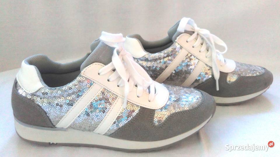 Buty damskie Sportowe srebrne Eleganckie r 37538 Białystok