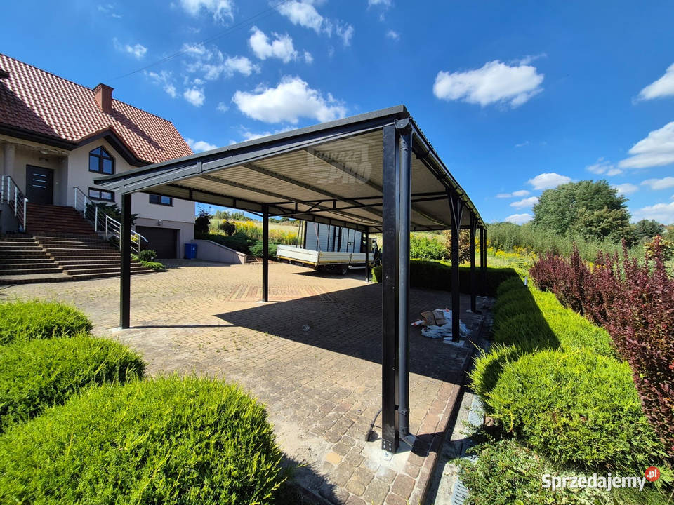 Wiata samochodowa CarPort 8x5 m wypust dachu 1m 40m2 Toruń